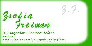 zsofia freiman business card